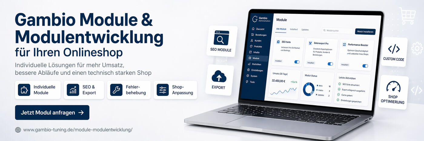 Gambio Modulentwicklung