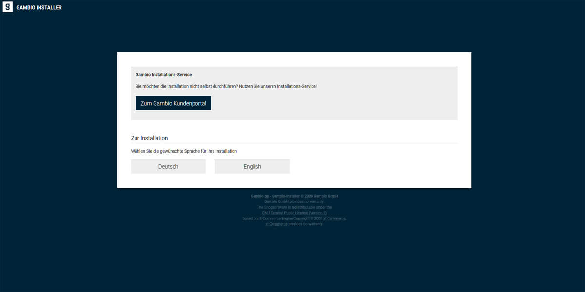 Deutsch oder Englisch im Gambio WebShop