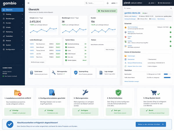 Gambio Download und Vorbereitung der Shopsoftware