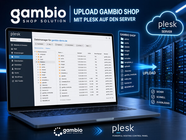Upload der Gambio Shopsoftware per FTP auf den Server