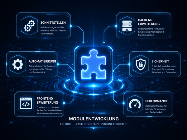 Technische Übersicht zur Modulentwicklung mit Frontend, Backend und Performance