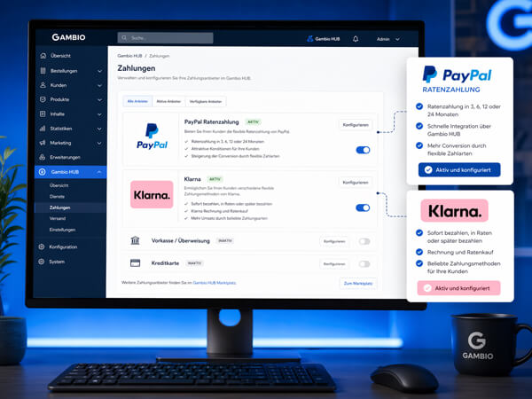 PayPal Ratenzahlung und Klarna im Gambio HUB