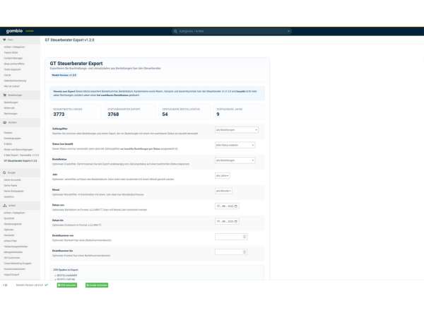 Preview: Export Modul Steuerberater – Bestellungen als CSV exportieren