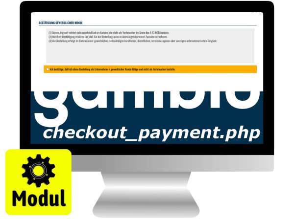 Preview: Gewerbe Bestätigung für Gambio Checkout