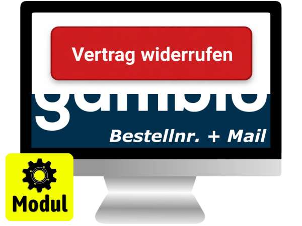Preview: Gambio Widerruf Modul mit Widerrufbutton & Email Template