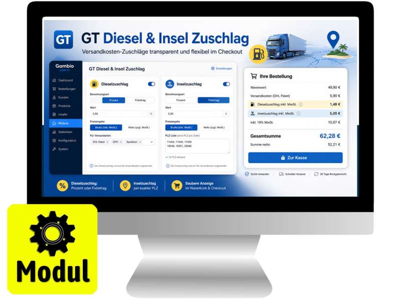 Gambio Diesel & Insel Zuschlag für Versandkosten
