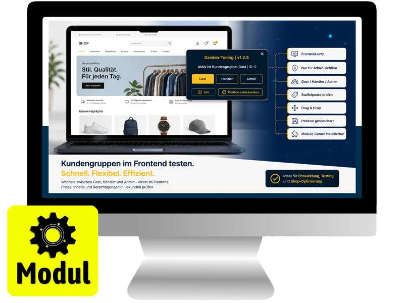Gambio Frontend View Switch – Kundengruppen & Staffelpreise testen