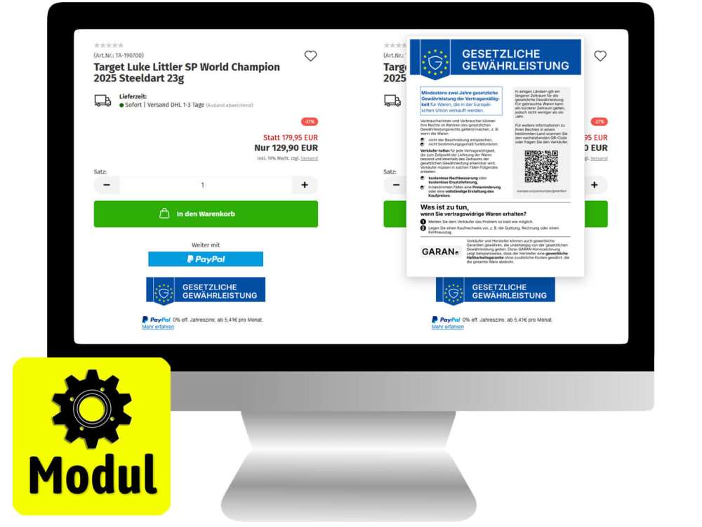 Gewährleistung für Gambio mit Bilddialog