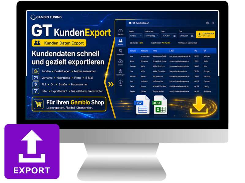Export Modul Kunden Pro – Kundendaten gezielt exportieren