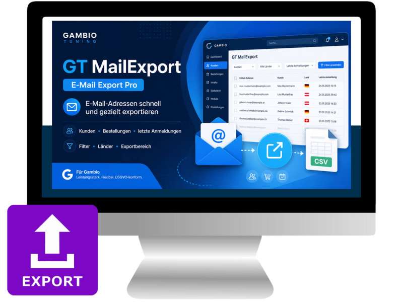 Export Modul Mail Pro – E-Mail-Adressen als CSV exportieren